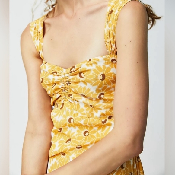 Free People Rosalee Sunflower Dress M - Picture 3 of 9
